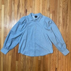 WHO WHAT WEAR Chambray Button-up